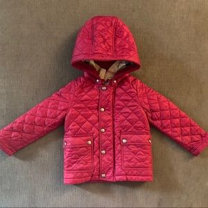 Burberry Coat - Toddler 2Y Maroon Vintage Check